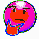 Party Thinking Face — thoughtful emoji for Slack & Discord