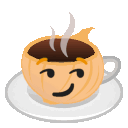 Onion Coffee Smirk — cartoon emoji for Slack & Discord