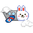 Airplane Bunny — cartoon emoji for Slack & Discord