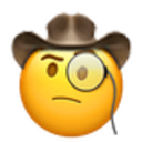 Monocle Cowboy — cartoon emoji for Slack & Discord