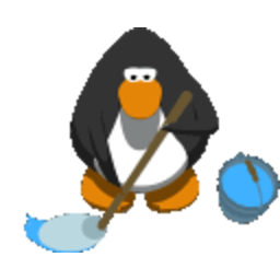 Mopping Penguin — cartoon emoji for Slack & Discord (Discord)