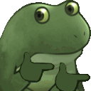 Worry Finger Guns — frog emoji for Slack & Discord