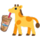 Giraffe Drink — cartoon emoji for Slack & Discord