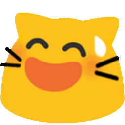 Meow Smilesweat — cartoon emoji for Slack & Discord (Discord)