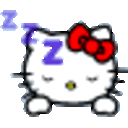 Sleeping Hello Kitty — cartoon emoji for Slack & Discord