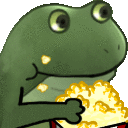 Worry Popcorn — frog emoji for Slack & Discord