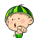 Watermelon Boy No — cartoon emoji for Slack & Discord