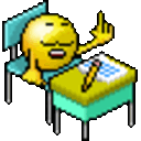 Desk Student — cartoon emoji for Slack & Discord