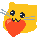 Meow Heart — cartoon emoji for Slack & Discord