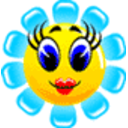 Wink Flower — cartoon emoji for Slack & Discord