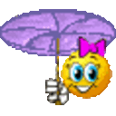 Girl Umbrella — cartoon emoji for Slack & Discord