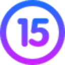 Number 15 Neon Glow — number emoji for Slack & Discord