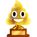 Golden Poop Trophy — gold emoji for Slack & Discord