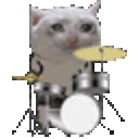 Cat Drum — cartoon emoji for Slack & Discord