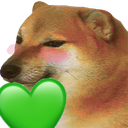 Cheems Greenheart — dog emoji for Slack & Discord