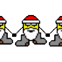Santa Hold Hands — cartoon emoji for Slack & Discord