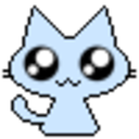 Blue Kitty — cartoon emoji for Slack & Discord