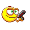 Shooting — cartoon emoji for Slack & Discord