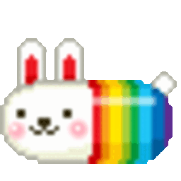 Rainbow Bunny — cartoon emoji for Slack & Discord (Discord)
