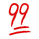 Red 99 Double Underline — number emoji for Slack & Discord