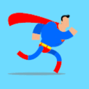 Superman Walks — cartoon emoji for Slack & Discord