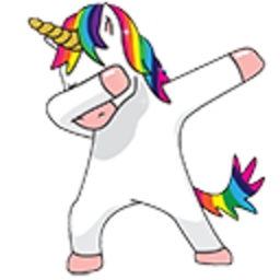 Dabbing Unicorn — cartoon emoji for Slack & Discord (Discord)