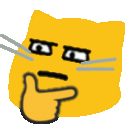 Meow Thinkingglare — cartoon emoji for Slack & Discord