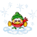 Snow Playing — cartoon emoji for Slack & Discord