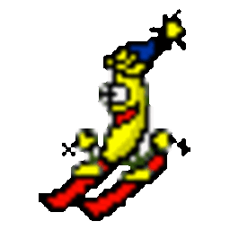 Skiing Banana — cartoon emoji for Slack & Discord (Discord)