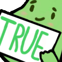 Bean True Sign — cartoon emoji for Slack & Discord