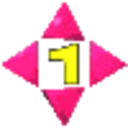 Pink Arrow Number One — number emoji for Slack & Discord