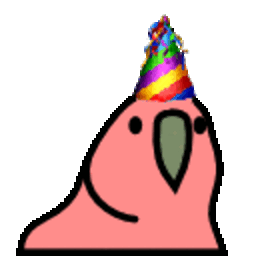 Birthday Party Parrot — cartoon emoji for Slack & Discord (Discord)