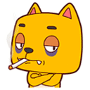Cat Smoking — cartoon emoji for Slack & Discord