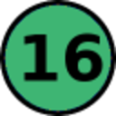 Green Circle 16number — icon emoji for Slack & Discord