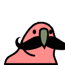 Mustache Parrot — cartoon emoji for Slack & Discord