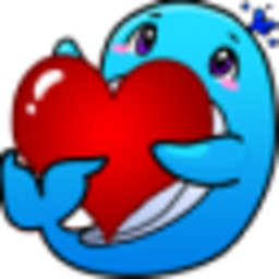 Dolphin Love — cartoon emoji for Slack & Discord (Discord)