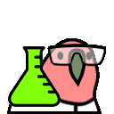 Science Parrot — cartoon emoji for Slack & Discord