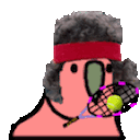Tennis Parrot — cartoon emoji for Slack & Discord