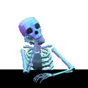 Skeleton Think — cartoon emoji for Slack & Discord