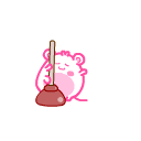 Toilet Plunger Pinkmouse — cartoon emoji for Slack & Discord