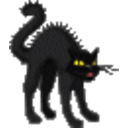 Black Cat — cartoon emoji for Slack & Discord