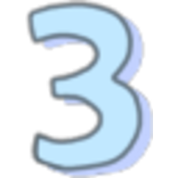 Number Three Blue — number emoji for Slack & Discord (Discord)