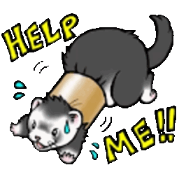 Ferret Help — cartoon emoji for Slack & Discord (Discord)