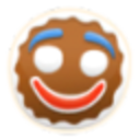 Gingerbread Head — cartoon emoji for Slack & Discord