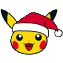 Pikachu Santa — cartoon emoji for Slack & Discord