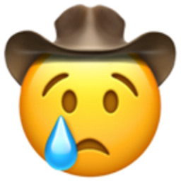 Sad Face Cowboy — emotion emoji for Slack & Discord (Discord)