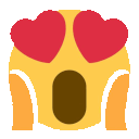 Shocked Heart Eyes — cartoon emoji for Slack & Discord