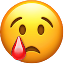 Cry Single Tear Of Blood — emotion emoji for Slack & Discord