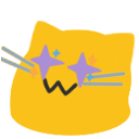Meow Sparklyeyes — cartoon emoji for Slack & Discord