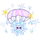 Parachute Snowflake — pixel-art emoji for Slack & Discord